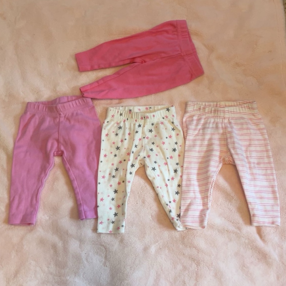❤️❤️ Bundle of 4 Organic Newborn Girl Pants